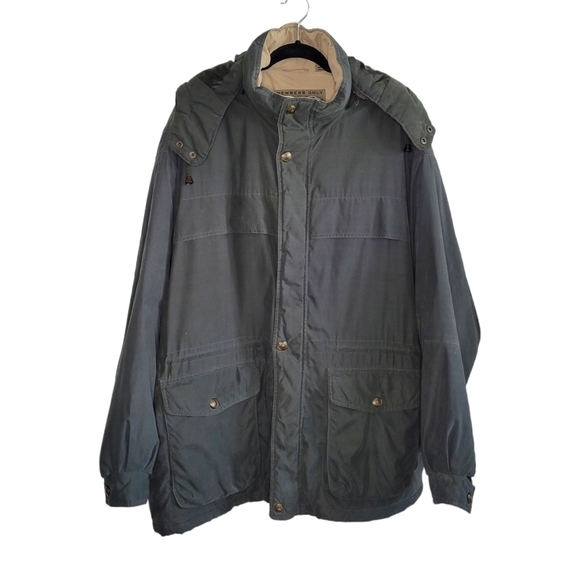 Vtg 90s Members Only Hooded Heavyweight Zip-Up Microfiber Jacket Men's XXL Green - Picture 1 of 11